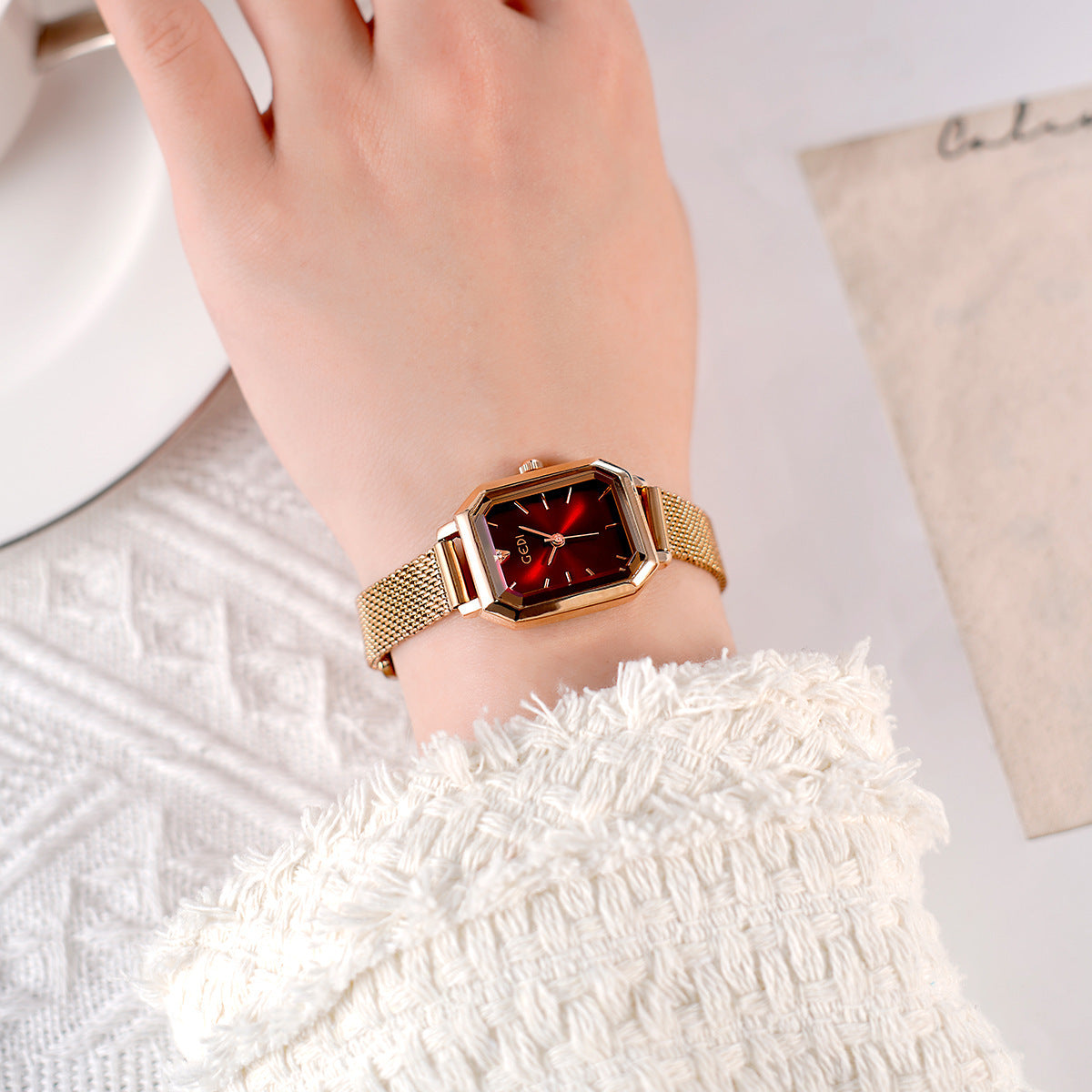 Simple Retro Square Casual Watch Women