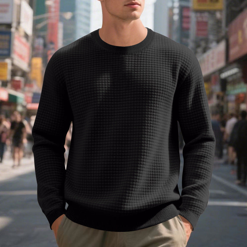 Loose Simple Sports Jacquard Sweater