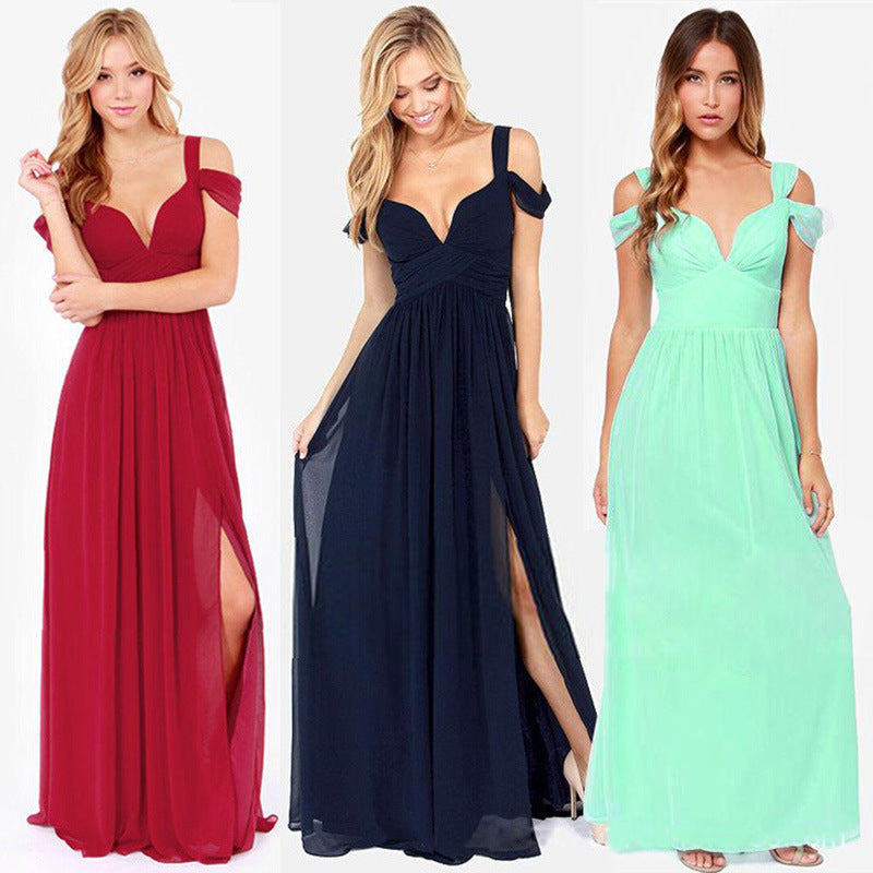 Long Floor Length Pleated Greek Dress