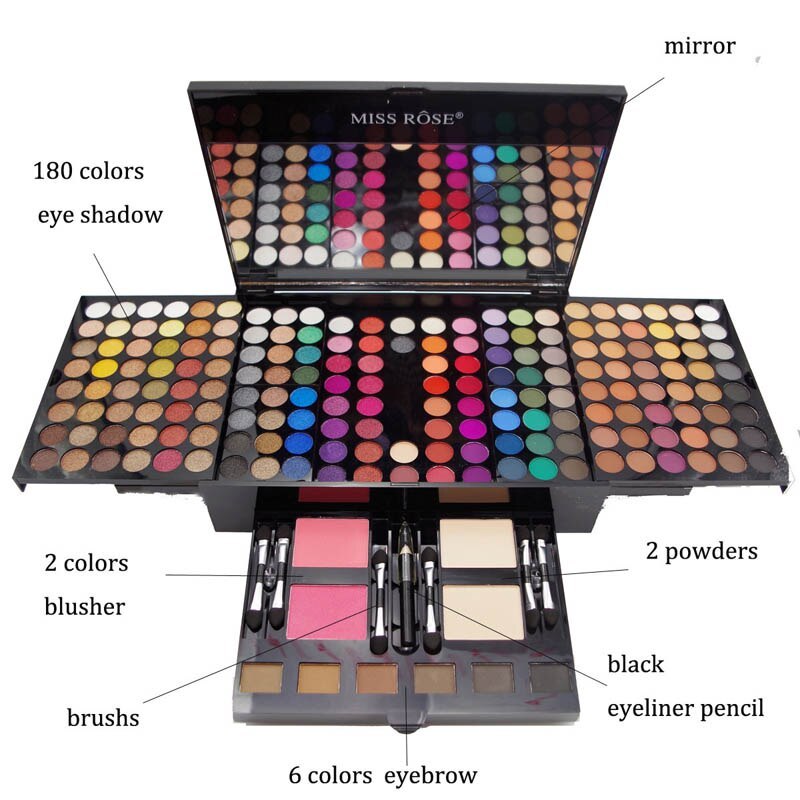 180 Colors Eyeshadow Blush Set Piano Makeup Box