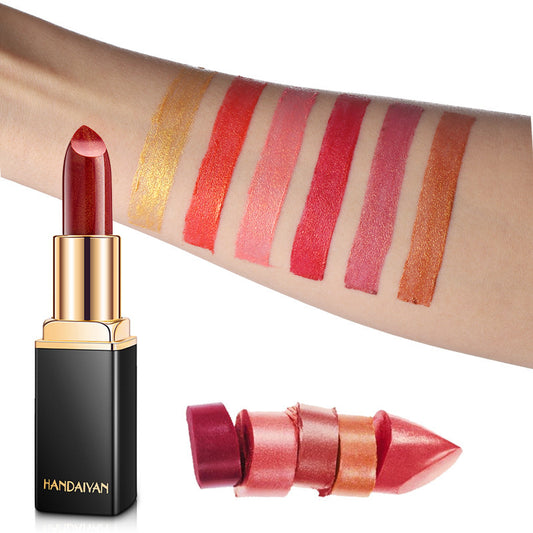 Shiny Metallic Pearlescent Gilt Lipstick