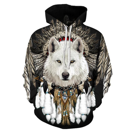 Men's Casual Loose 3D Printed Hoodie