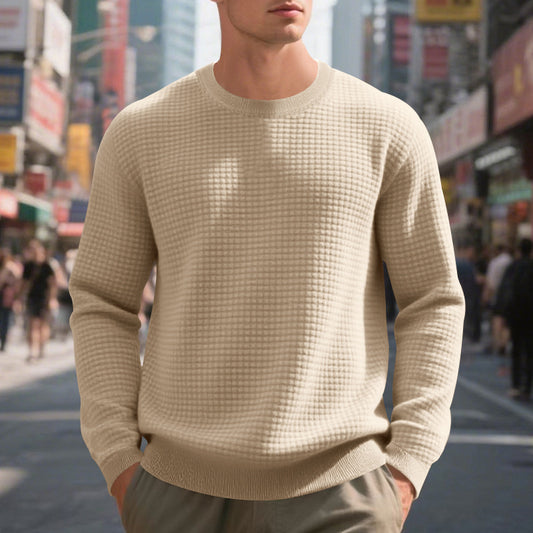 Loose Simple Sports Jacquard Sweater