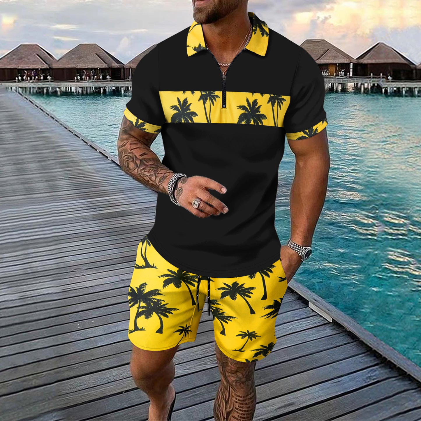 Summer New Men Casual Leisure Set