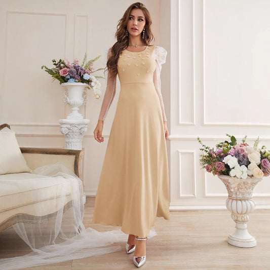 Fashion Elegant Mesh Sleeves Dress for Women