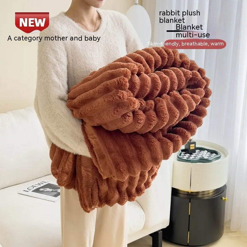 Soft Wind Bubble Velvet Fur Blanket