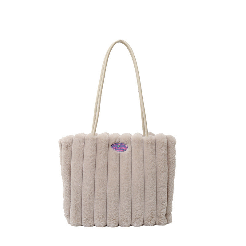 Autumn Winter Plush Casual Large Totes