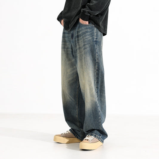 American Retro Wide Leg Jeans Men