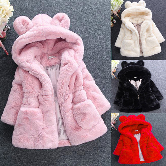 A Girl's Fur Coat for Autumn Winter