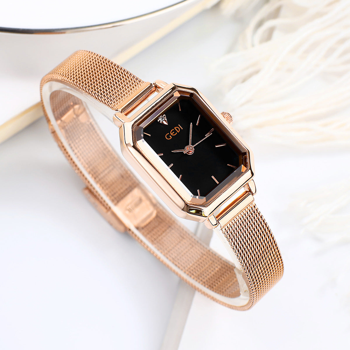 Simple Retro Square Casual Watch Women