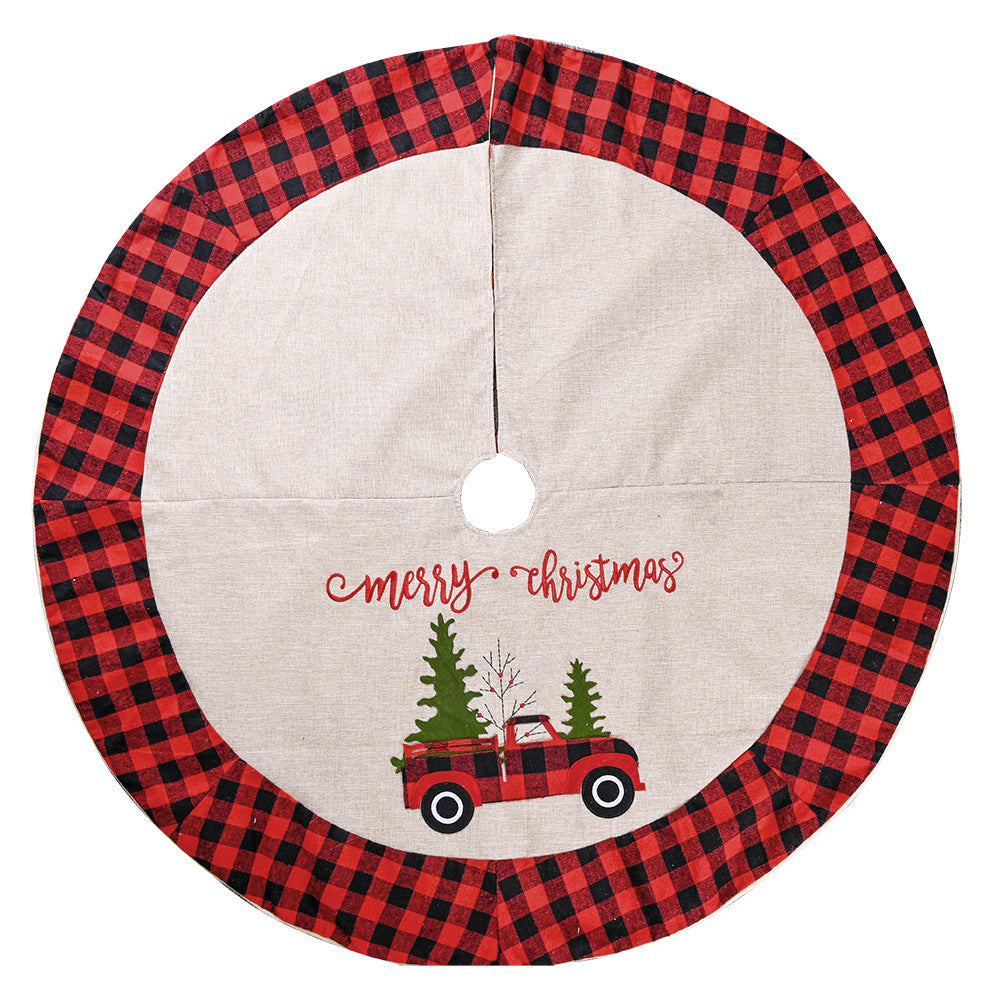 Linen Tree Skirt Car Christmas Decor