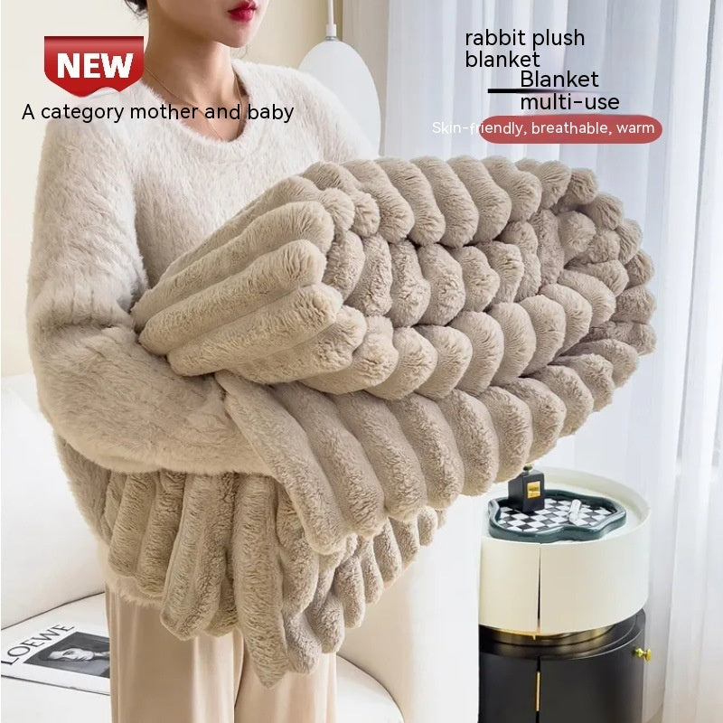 Soft Wind Bubble Velvet Fur Blanket