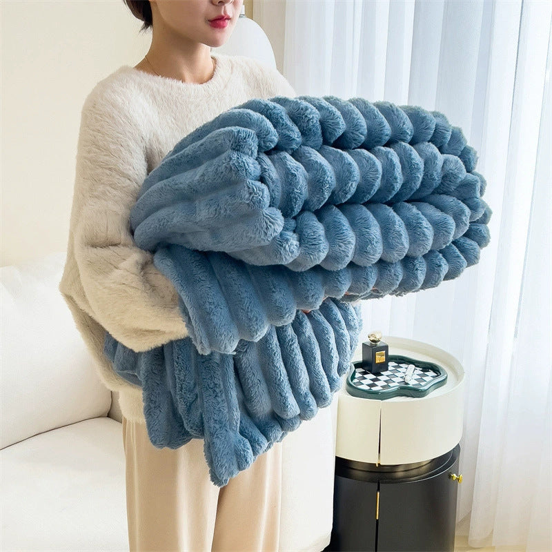 Soft Wind Bubble Velvet Fur Blanket